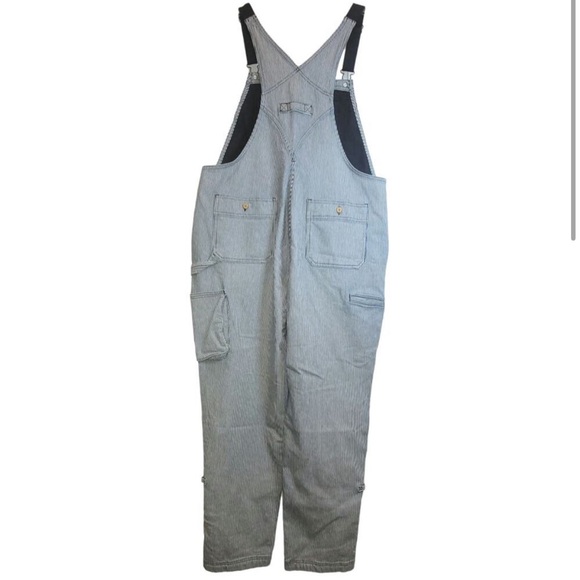 duluth cotton pin stripe overalls size S - Picture 2 of 3
